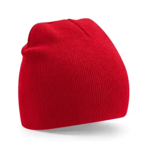 Beechfield Klasická recyklovaná čiapka Beanie - Červená