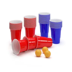 BeerCup Nadal 16 Oz, súprava červených a modrých párty pohárov, dve farby, vrátane loptičiek a pravidiel #9599506