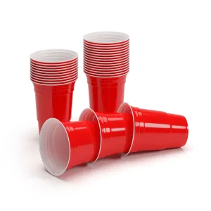 BeerCup Nadal Classics, červené párty poháre, 16 oz, 473ml, poháre na nápoje, znovu použiteľné, robustné #1426445