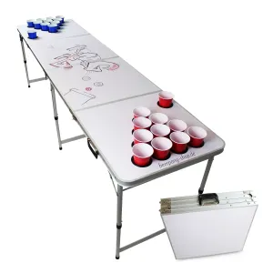 BeerCup Backspin, Beer Pong stôl, súprava, biely, DIY, rukoväte, držiaky na loptičky, 6 loptičiek #1426437