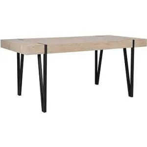 Jedálenský stôl 180 × 90 cm, svetlé drevo s čiernou ADENA, 168921