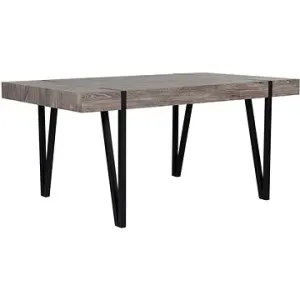 Jedálenský stôl 180 × 90 cm, tmavé drevo s čiernou ADENA, 168926