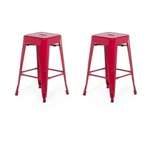 Sada 2 barové stoličky 60 cm červené CABRILLO, 96345
