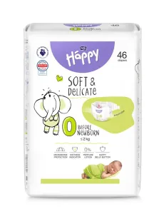 BELLA Baby Happy Soft&Delicate Size 0 Before Newborn jednorazové plienky ≤ 2 kg 46 ks