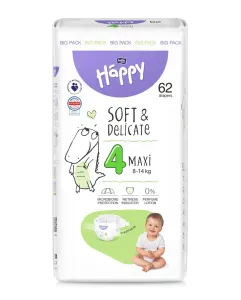 BELLA Baby Happy Soft&Delicate Size 4 Maxi jednorazové plienky 8-14 kg 62 ks
