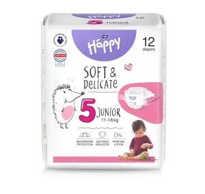 BELLA Baby Happy Soft&Delicate Size 5 Junior jednorazové plienky 11-18 kg 12 ks