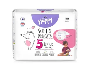 BELLA Baby Happy Soft&Delicate Size 5 Junior jednorazové plienky 11-18 kg 38 ks