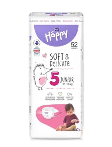 BELLA Baby Happy Soft&Delicate Size 5 Junior jednorazové plienky 11-18 kg 52 ks