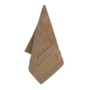 BELLATEX s.r.o. Froté uterák 50 × 100 Linie L/715 hnedý s výšivkou „Dědeček“