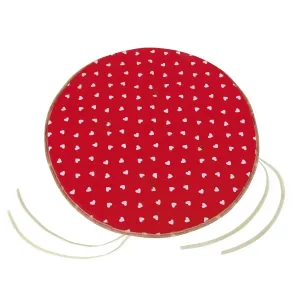 Bellatex Sedák Adela okrúhly prešívaný Srdiečka červená, 40 cm #3414391
