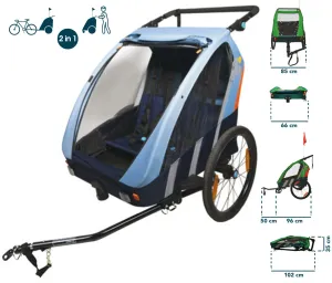 Bellelli - Trailblazer detský kombinovaný vozík za bicykel + kočík pre 2 deti