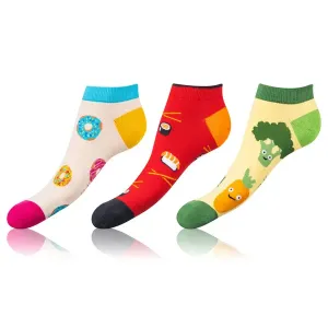 Bellinda 
CRAZY IN-SHOE SOCKS 3x - Moderné farebné nízke crazy ponožky unisex - biela - červená - modrá #6084331