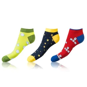 Bellinda 
CRAZY IN-SHOE SOCKS 3x - Moderné farebné nízke crazy ponožky unisex - žltá - zelená - modrá #6084344
