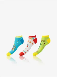 Bellinda 
CRAZY IN-SHOE SOCKS 3x - Moderné farebné nízke crazy ponožky unisex - svetlo zelená - červená - modrá #3788717