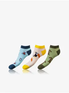 Bellinda 
CRAZY IN-SHOE SOCKS 3x - Moderné farebné nízke crazy ponožky unisex - hnedá - žltá - modrá