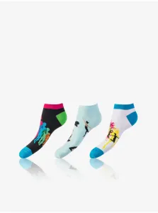 Súprava troch párov unisex ponožiek v čiernej, bielej a svetlo modrej farbe Bellinda CRAZY IN-SHOE SOCKS 3x #813617