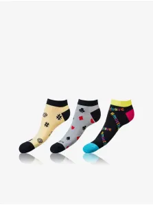Bellinda 
CRAZY IN-SHOE SOCKS 3x - Moderné farebné nízke crazy ponožky unisex - žltá - čierna - sivá