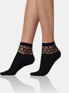 Bellinda 
TRENDY COTTON SOCKS - Dámske ponožky s ozdobným lemom - čierna #3825765