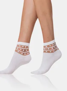 Bellinda 
TRENDY COTTON SOCKS - Dámske ponožky s ozdobným lemom - biela #2805864