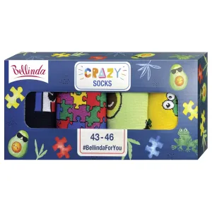 Bellinda 
CRAZY SOCKS BOX - Darčeková krabička zábavných crazy ponožiek 4 páry - žltá