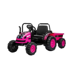 Traktor POWER s vlečkou, ružový