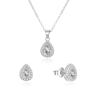 Beneto Oslnivá súprava šperkov so zirkónmi AGSET188R (náhrdelník, náušnice)