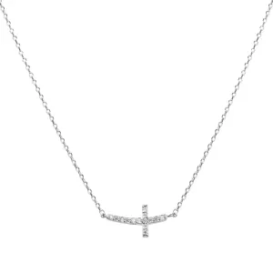 Beneto Strieborný náhrdelník s krížikom AGS546 / 47