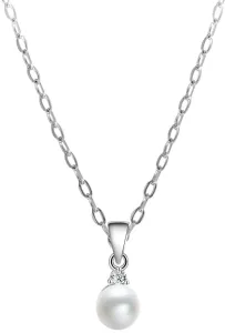 Beneto Strieborný náhrdelník s pravou perlou AGS906 / 45 (retiazka, prívesok)