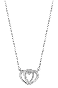Beneto Strieborný náhrdelník so srdiečkom AGS779 / 48 (retiazka, prívesok)