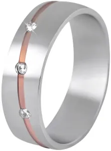 Beneto Dámsky bicolor prsteň z ocele SPD07 52 mm