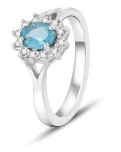 Beneto Exclusive Očarujúce prsteň s modrým topazom TOPAGG4 50 mm