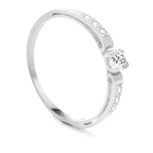Beneto Exclusive Dámsky prsteň z bieleho zlata so zirkónmi AUG0002-W-WH 49 mm