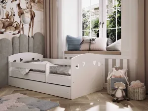 Benlemi Detská jednolôžková posteľ JULIA so zábranou Rozmer: 80x140 cm, Matrac: Penový matrac, Šuplík: So šuplíkom