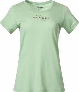 Bergans Graphic Wool Tee Women Light Jade Green/Chianti Red L Outdoorové tričko