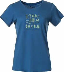 Bergans Graphic Wool Tee Women North Sea Blue/Jade Green/Navy Blue XS Outdoorové tričko