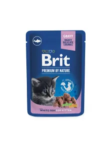 Brit Premium Cat vrecko White Fish for Kitten 100g