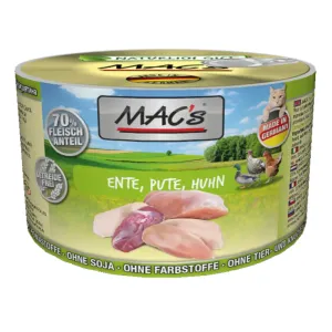 Výhodné balenie MAC´s Cat 24 x 200 g - mix hydina a mäso (4 druhy)