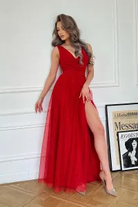 Červené dlhé šaty Camille