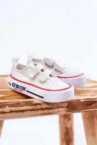 Kids fabric sneakers with Velcro BIG STAR KK374079 White