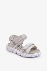 Children's Zipper Sandals Big Star White-Silver