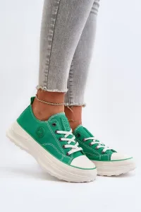 Women's sneakers on a massive Big Star Green sole