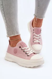 Women's sneakers on a massive Big Star Pink sole #9505858