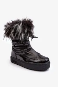 Women's snow boots with Black Big Star fur #8357289