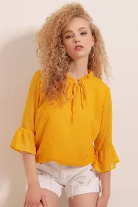 Bigdart 0415 Chiffon blouse - Yellow