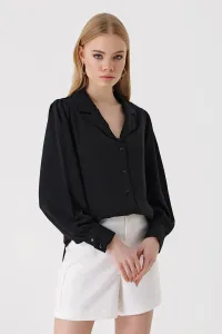 Bigdart 20139 Woven Shirt with Shawl Collar - Black