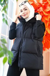 Bigdart T6787 Hijab Short Inflatable Vest - Black