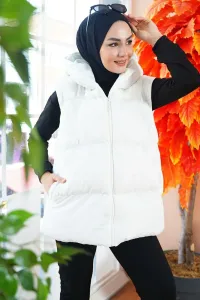 Bigdart T6787 Hidžáb krátka nafukovacia vesta - biela