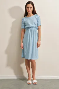Bigdart 2375 gombík detailné pletené šaty - modré #7252149