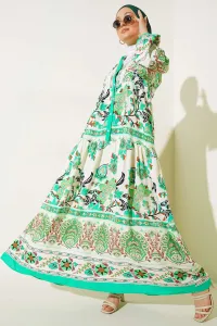 Bigdart 2423 Autentické vzorované šaty - zelené #7461282