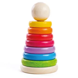 Bigjigs Toys First Rainbow Stacker nasadzovacie krúžky z dreva